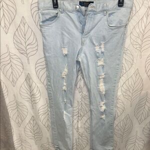 Light Blue Distressed Women Jeans